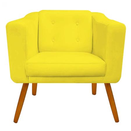 Imagem de Kit 02 Poltrona Cadeira Decorativa  Céci Sala de Estar Recepção Escritório Consultório Suede Amarelo - Damaffê Móveis