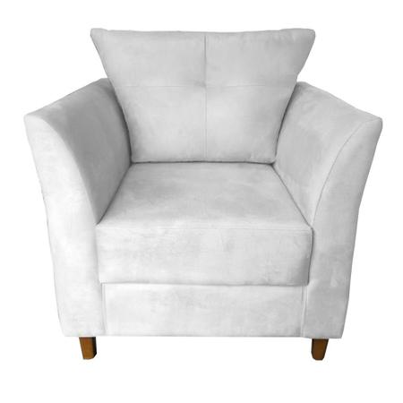 Imagem de Kit 02 Poltrona Cadeira Sofá Decorativa Isis Sala Estar Salão Beleza Corano Branco - Dl Decor