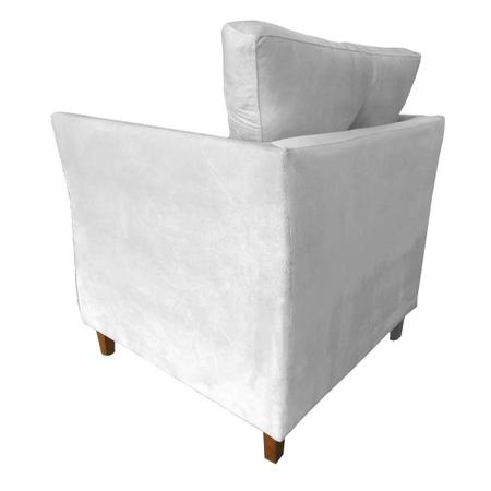 Imagem de Kit 02 Poltrona Cadeira Sofá Decorativa Isis Sala Estar Salão Beleza Corano Branco - Dl Decor