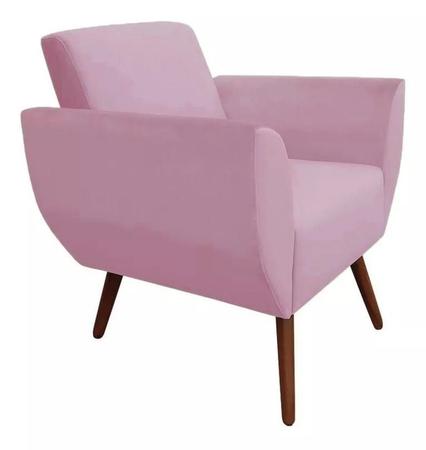Imagem de Kit 02 Poltrona Cadeira Sofá Sala Estar Flora Recepção Escritório Rosa Claro - LM DECOR