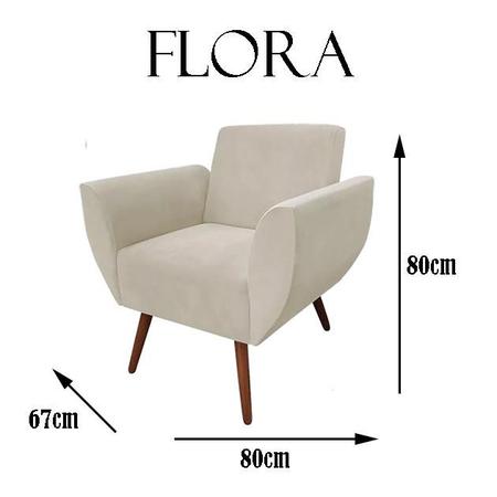 Imagem de Kit 02 Poltrona Cadeira Sofá Sala Estar Flora Recepção Escritório Rosa Claro - LM DECOR