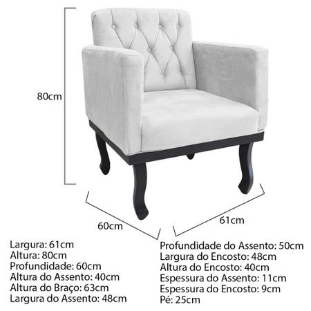 Imagem de kit 02 Poltronas Classic Pés Luís XV Suede Branco - ADJ Decor