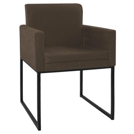 Imagem de Kit 02 Poltronas Decorativa Bellinha Base de Ferro Preto Suede - Doce Sonho Móveis