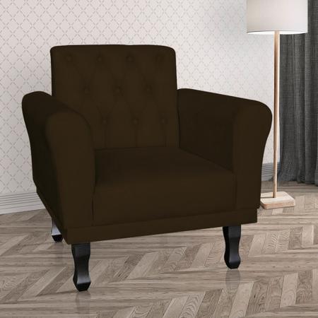 Imagem de Kit 02 Poltronas Decorativa Classic Capitonê Suede Várias Cores - DS Estofados