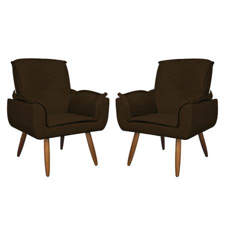 Imagem de Kit 02 Poltronas Decorativa Emília Plus Suede Várias Cores - Ds Estofados