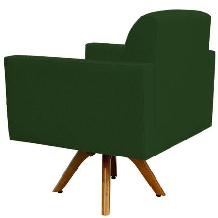 Imagem de Kit 02 Poltronas Decorativas Base de Madeira Helô L02 Suede Verde Musgo - Lyam Decor