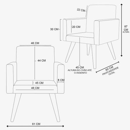 Imagem de Kit 02 Poltronas Decorativas - Cadeira Escritório Recepção