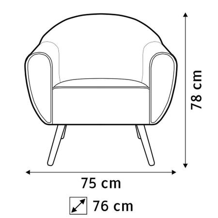 Imagem de Kit 02 Poltronas Decorativas com Pés Palito Nina Corano Branco C-12 - Lyam Decor