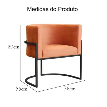 Kit 02 Poltronas Luana Base Preta Veludo Cores - DS Estofados Imagem de Kit 02 Poltronas Luana Base Preta Veludo Cores - DS Estofados