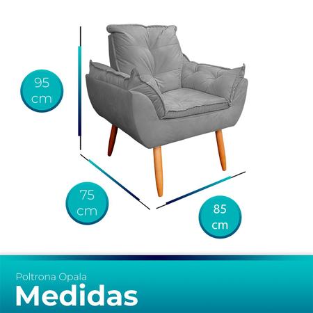 Imagem de Kit 02 Poltronas Opala Decorativas para Sala e Quarto Pés Palito Suede Escolha Sua Cor - WeD Decor