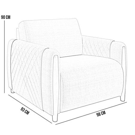 Imagem de Kit 02 Poltronas Para Sala De Estar Pés De Madeira Base Fixa Flora M03 Linho Bege - Lyam Decor