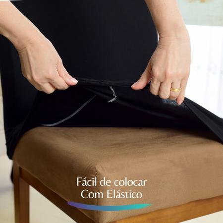 Imagem de Kit 02 Protetor de Cadeira com Elastico Envio 24h Preto