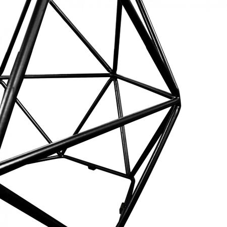 Imagem de Kit 02 Puffs Banco Decorativo Aramado Hexagonal Base Eiffel Preta Suede Vermelho - Desk Design