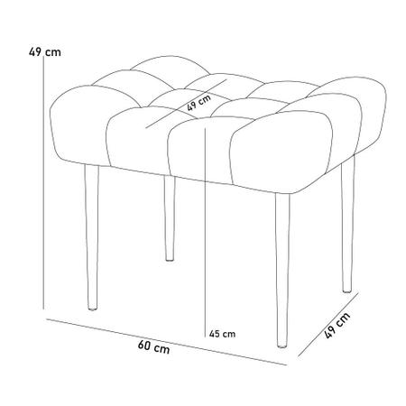 Imagem de Kit 02 Puffs Decorativo Para Sala De Estar Requinte L02 Linho Chumbo - Lyam Decor