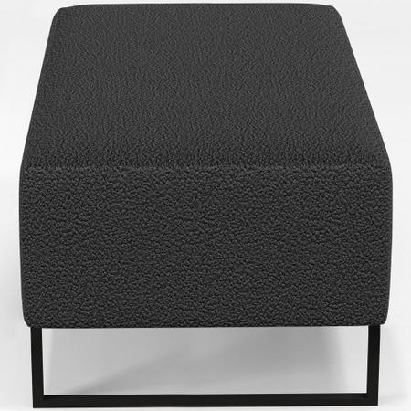 Imagem de Kit 02 Puffs Decorativo Sala De Estar Cléo 90cm W01 Base Ferro Preto Bouclê Preto - Lyam Decor