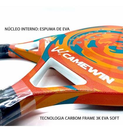 Imagem de Kit 02 Unidades Raquete Beach Tennis Camewin Ultra Leve Nova + 6 Bolas