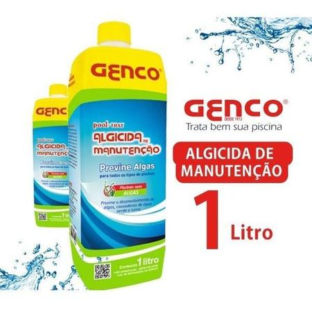 Imagem de Kit 03 Algicida Manutenção Piscina Previne Algas 1 L Genco