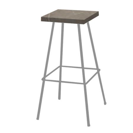 Imagem de Kit 03 Banquetas Alta Eliza 75cm Industrial Para Cozinha Ferro Cinza 100% MDF Marmorizado - Ahazzo Móveis