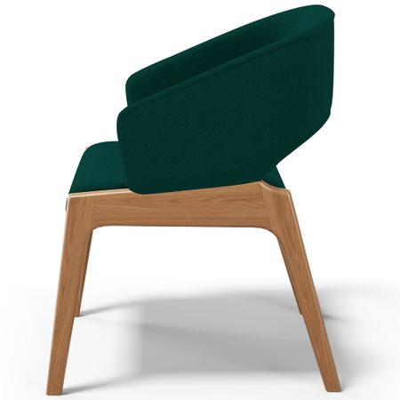 Imagem de Kit 03 Cadeiras de Jantar e Estar Living Estofada Lince L02 Bouclê Verde - Lyam Decor