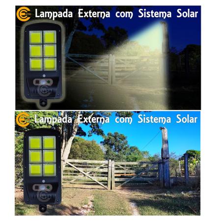 Imagem de Kit 03 Iluminação Com Placa Solar Sem Conta Para Jardim Quintal Zona Rural Sitio Fazenda Chacara