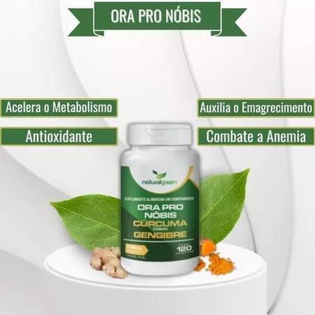 Imagem de Kit 03 Ora-Pró- Nobis Curcum Gengibre 120 Comprimidos Cada