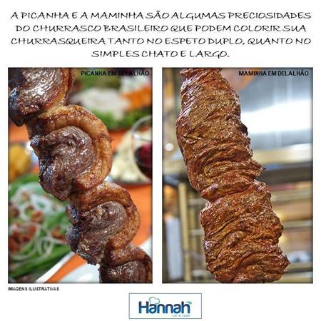 Espetos Churrasco Duplo Kit Com 3 Inox Churrasqueira