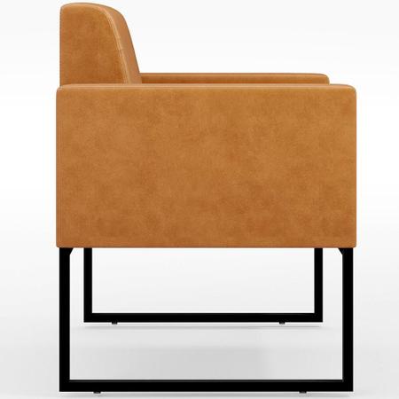 Kit 03 Poltronas Decorativas Sala Base fixa Metal Helô L02 Sintético Whisky - Lyam Decor Imagem de Kit 03 Poltronas Decorativas Sala Base fixa Metal Helô L02 Sintético Whisky - Lyam Decor