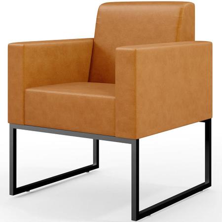Kit 03 Poltronas Decorativas Sala Base fixa Metal Helô L02 Sintético Whisky - Lyam Decor Imagem de Kit 03 Poltronas Decorativas Sala Base fixa Metal Helô L02 Sintético Whisky - Lyam Decor