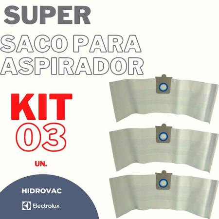 Imagem de Kit 03 Saco Aspirador de Pó Electrolux Descartável Hidrovac refil Compatível Eletrolux
