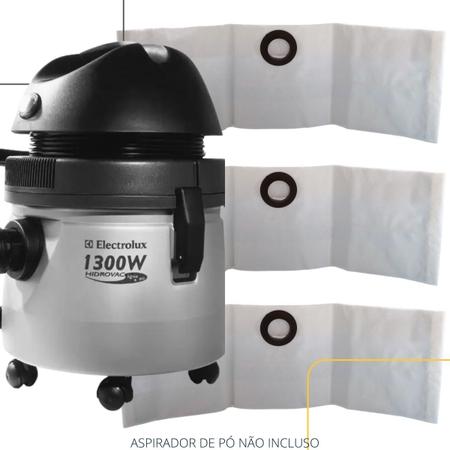 Imagem de Kit 03 Saco para Aspirador de Pó Electrolux Hidrovac A10 Descartável Bocal de Encaixe 65 mm