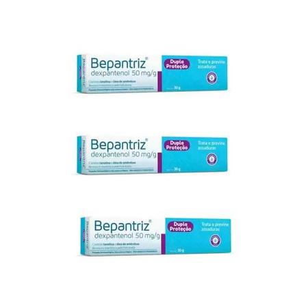 Imagem de Kit 03 Unidades Bepantriz Pomada Dermatológica Dupla Proteção Cimed 30g cada