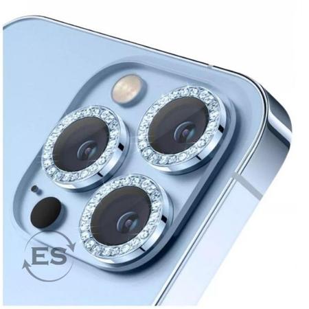 Kit 03X Pel cula Lente C mera Brilho Diamante Para iPhone 11 Pro