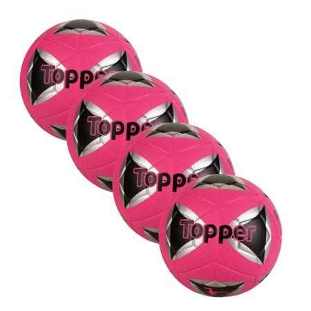 Imagem de Kit 04 Bolas De Futevôlei Airvility Topper Rosa Pink, Branco E Preto