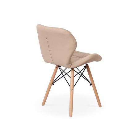 Imagem de Kit 04 Cadeiras Charles Eames Eiffel Slim Wood Estofada - Nude