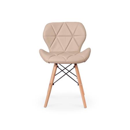 Imagem de Kit 04 Cadeiras Charles Eames Eiffel Slim Wood Estofada - Nude