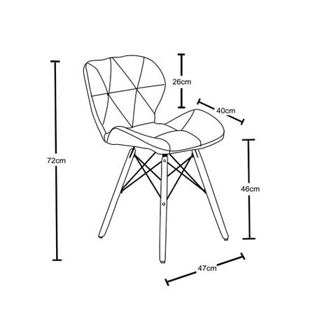 Imagem de Kit 04 Cadeiras Charles Eames Eiffel Slim Wood Estofada - Nude