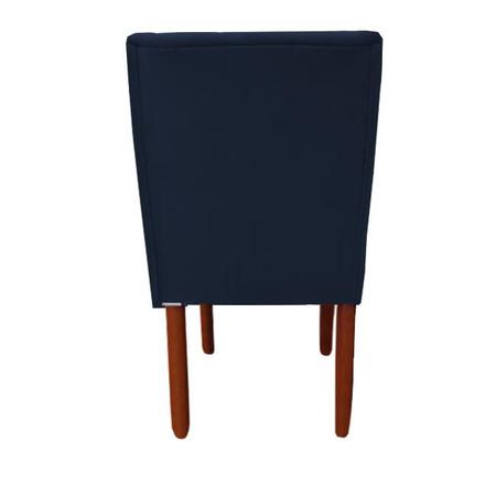 Imagem de Kit 04 Cadeiras jantar Barcelona pés palito sued Azul Marinho D'Classe Decor