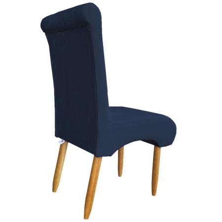 Imagem de Kit 04 Cadeiras Para Sala de Jantar Stela Pés Palito Suede Azul Marinho - D'Classe Decor