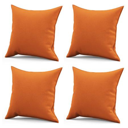 Imagem de Kit 04 Capa de Almofada Decorativa Quadrada Lih 45x45cm Luxo material sintético Laranja - Ahazzo Móveis