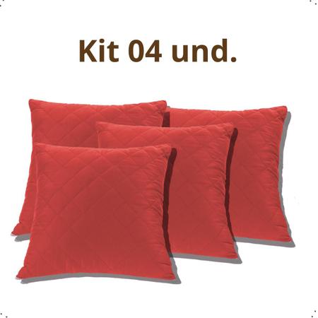 Imagem de Kit 04 Capas de Almofadas Cor Cinza  45x45cm Tecido Fofinho e Macio Com Zíper