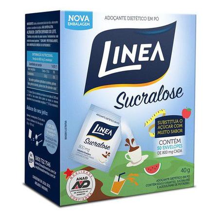 Imagem de Kit 04 Cxs Adoçante Em Pó Sucralose 50 Und 40g Linea