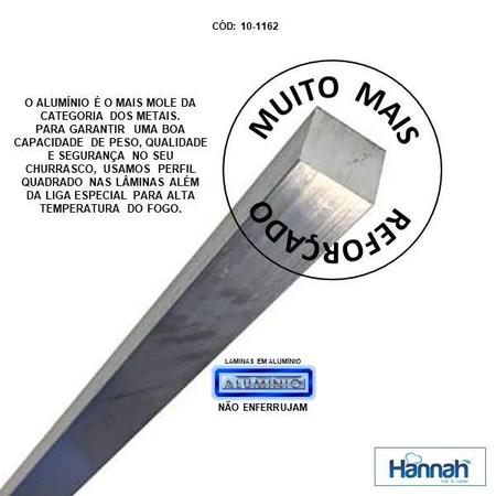 Kit 06 Peças Espeto Churrasco Aço Inox Duplo + Chato Largo + Chato Estreito  Aperitivo 85 Cm Cabo Madeira Revestido Alumínio - HANNAH LAR E LAZER -  Espeto - Magazine Luiza