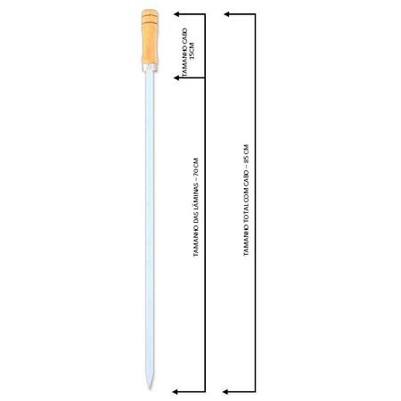 Kit 05 Peças Espeto Churrasco Alumínio 85 Cm Chato Estreito Aperitivo Cabo  Em Madeira Revestido Alumínio - HANNAH LAR E LAZER - Espeto - Magazine Luiza