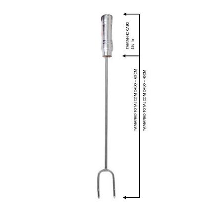 GARFO GRANDE 45CM EM ALUMINIO COM CABO MADEIRA 15CM