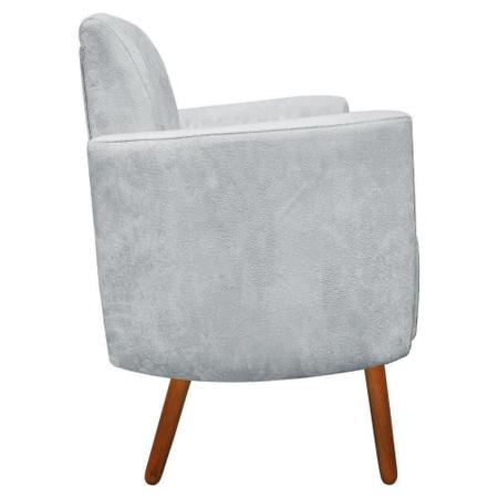 Imagem de Kit 04 Poltrona Decorativa Agatha para Sala e Recepção Suede Branco - D'Rossi