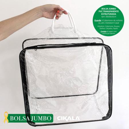 Imagem de Kit 05 Bolsas Transparentes de Mão 50x50x35 cm