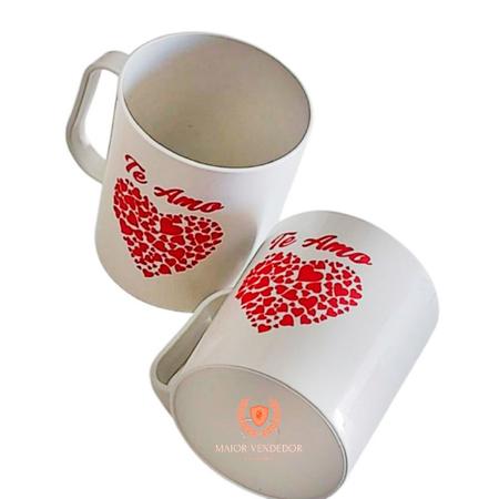 Kit 05 Canecas Te amo Coração Presente Namorados Plástico - Fortinjet Imagem de Kit 05 Canecas Te amo Coração Presente Namorados Plástico