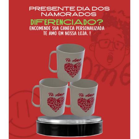 Kit 05 Canecas Te amo Coração Presente Namorados Plástico - Fortinjet Imagem de Kit 05 Canecas Te amo Coração Presente Namorados Plástico