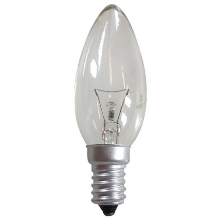 Imagem de Kit 05 Lâmpada Vela 40w Rosca E-12 Incandescente Clara 220v