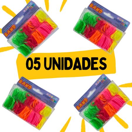 Imagem de kit 05 pacotes de Elastico De Cabelo Rabicó De Silicone 2 Tamanhos Trança Pet